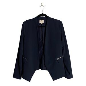 Lila Rose Navy Open Front Blazer